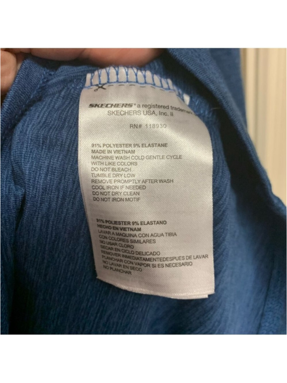 Skechers womens activewear shirt long sleeve top blue size L Large v neck EUC - Picture 9 of 10